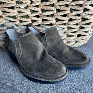 Fly London Wate Slip On Suede Ankle Booties Brown Women’s Size 8/39